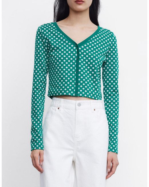 florence button front knit top