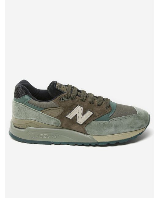 New Balance Leather 998 Sneakers in Green for Men - Lyst