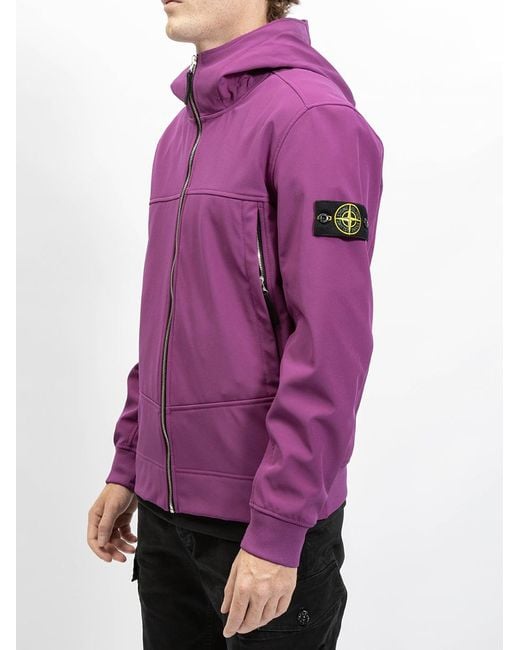 Stone Island Giacca Soft Shell_r E.dye in Magenta (Purple) for Men | Lyst