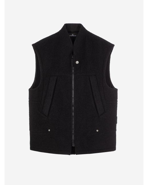 Stone Island Shadow Project Gilet Chapter 2 In Lana Cotta in Black for ...
