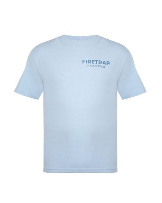 Firetrap Blue Large Logo T Shirt for men