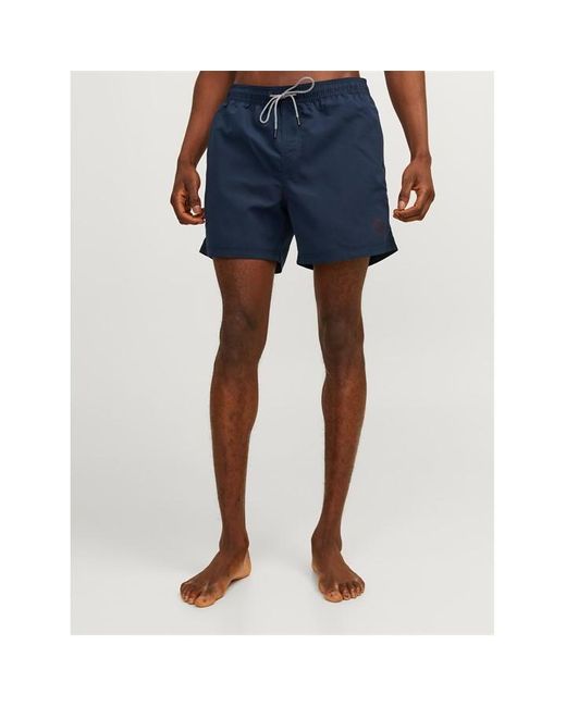 Jack & Jones Blue Fiji Solid Swim Shorts for men