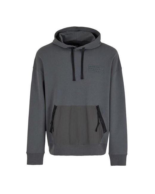 Armani Exchange Gray Utility Off The Hook Hoodie for men