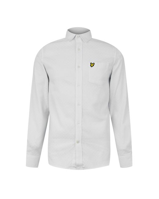 Lyle & Scott Gray Grid Shirt Sn34 for men