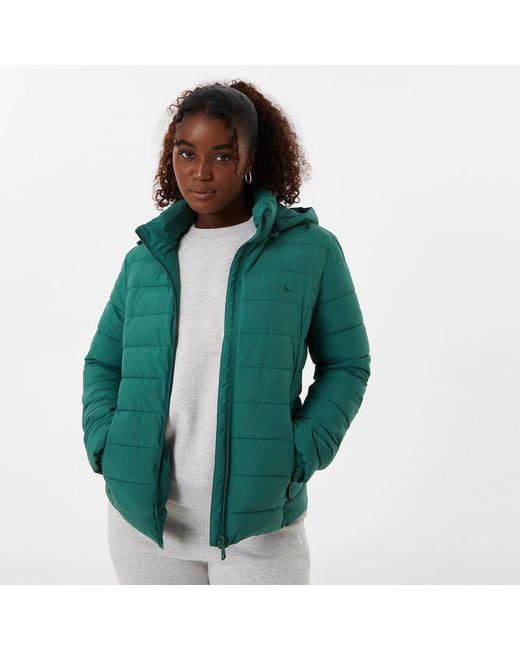 Jack Wills Green Luna Hooded Puffer Jacket