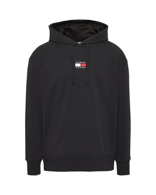 Tommy Hilfiger Black Tj Relaxed College Pop Text Hoodie for men