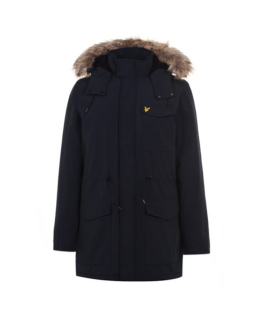 Lyle & Scott Blue Micro Parka Jacket for men