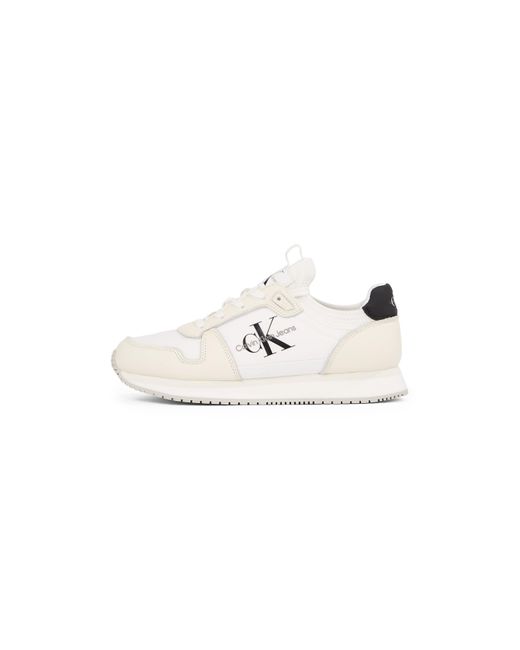 Calvin Klein White Runner Sock Laceup Ml Lth