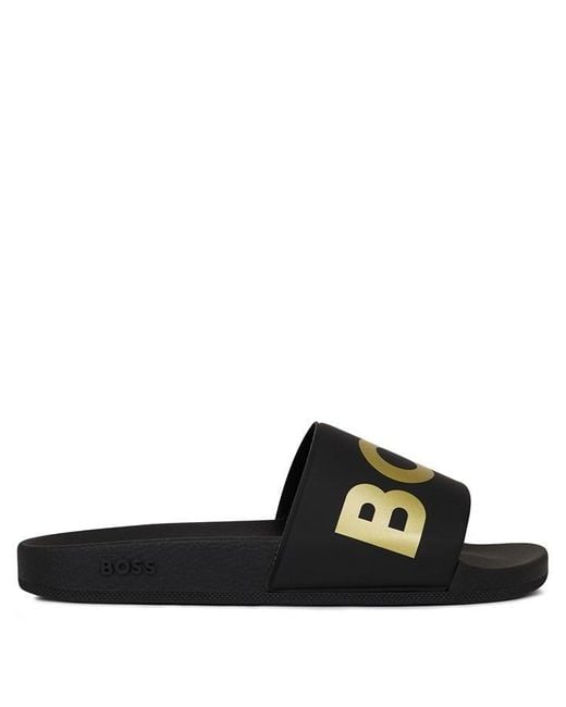 BOSS by HUGO BOSS Sean Sliders in Black Lyst UK