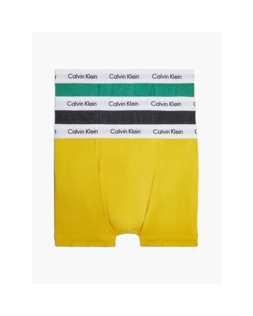 Calvin Klein Yellow 3 Pack Cotton Stretch Boxer Shorts for men