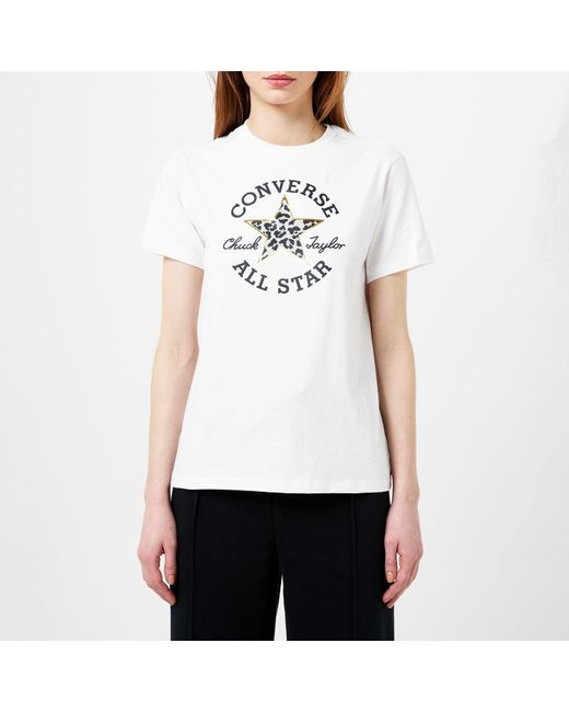 Converse White Leopard Chuck Taylor Patch T Shirt