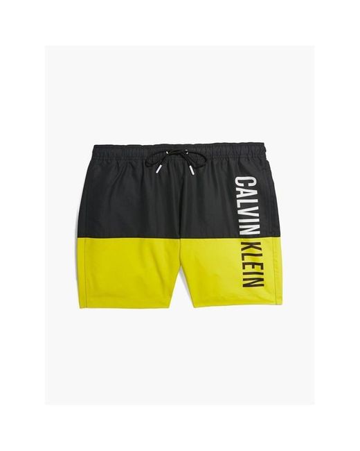 Calvin Klein Yellow Intense Power Medium Drawstring Swim Shorts for men