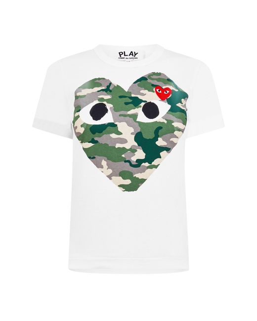 COMME DES GARÇONS PLAY Green Camouflage Heart Print