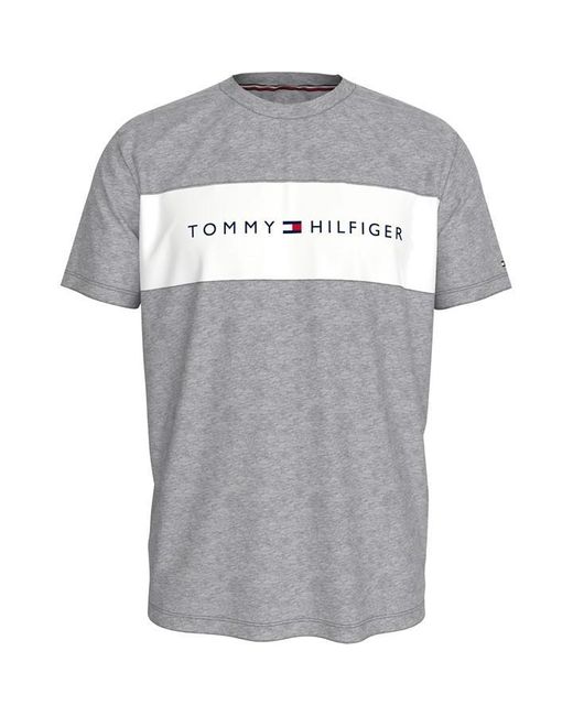 Tommy Hilfiger Gray Cotton Panel T-shirt. for men