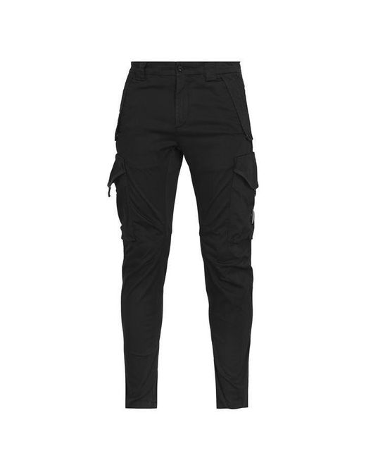 C P Company Black Stretch Cargo Trousers for men