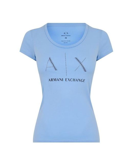 Armani Exchange Blue Ax Stud Corp Tee Ld42