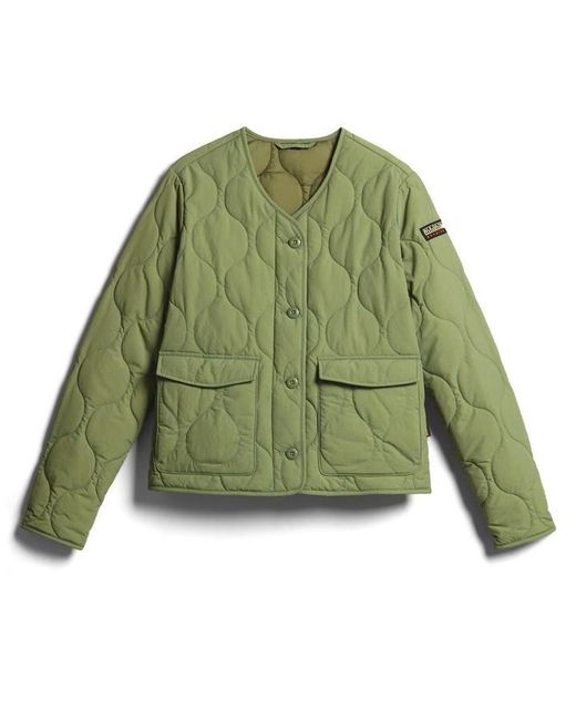 Napapijri Green Quilted A-weather Liner Jacket