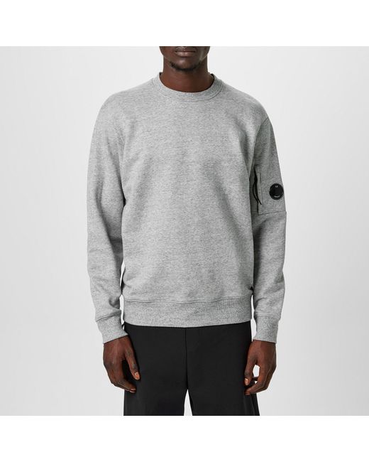 C P Company Gray Heavyweight Lens Sweatshirt for men