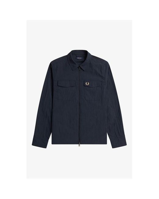 Fred Perry Blue Fred Zip Overshirt for men