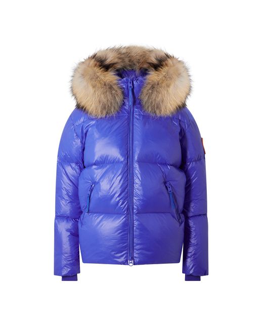 ARCTIC ARMY Blue Fur Trim Puffer Jacket for men