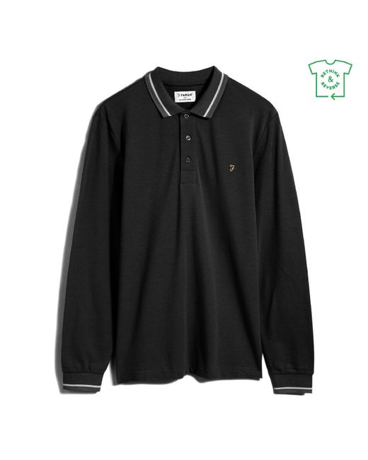 Farah Black Freddie Ls Plo for men