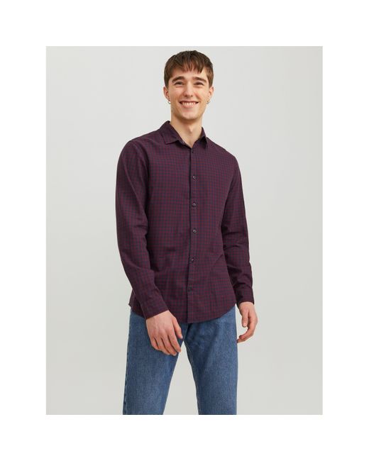 Jack & Jones Purple Gingham Shirt for men