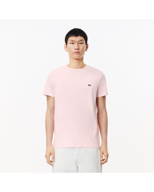 Lacoste Pink Crewneck T Shirt for men