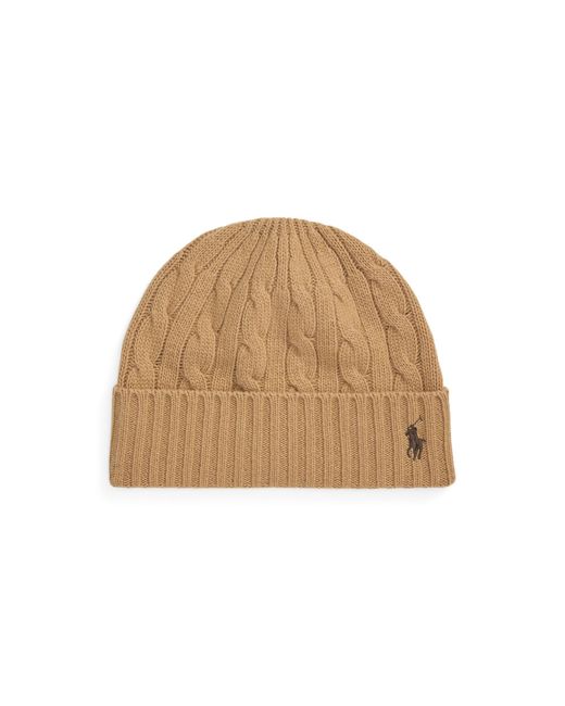 Polo Ralph Lauren Natural Cable-Knit Beanie Hat for men