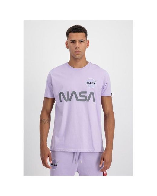 Alpha Industries Purple Nasa Reflective T-shirt for men