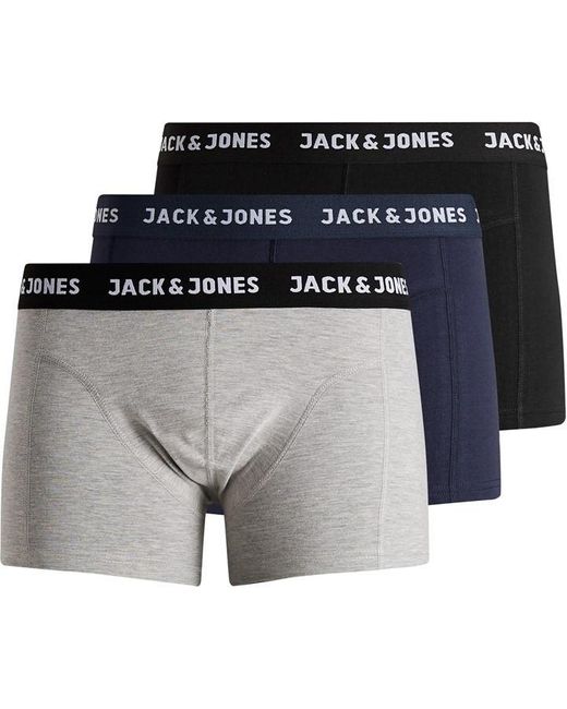 Jack & Jones Gray Anthony 3-pack Boxer Trunk for men
