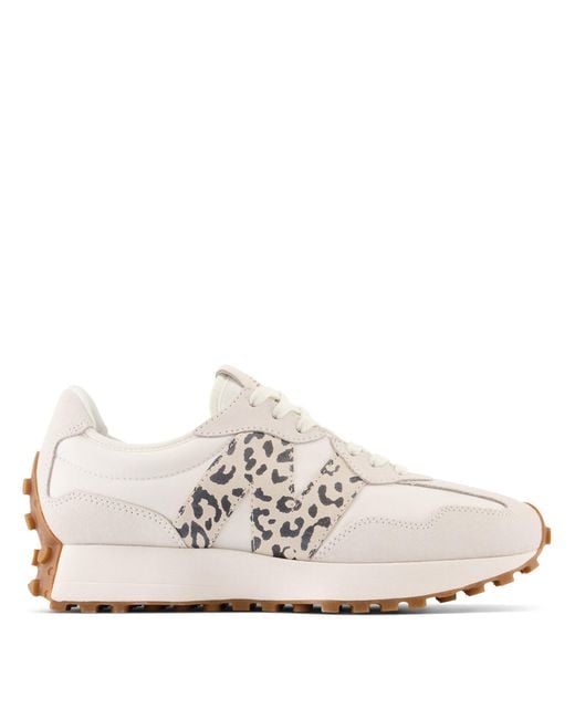 New Balance White Balances 327 Animal Print Trainers