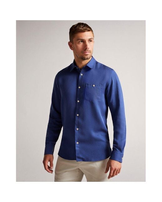 Ted Baker Blue Ted Loharv Ls Shirt Sn99 for men