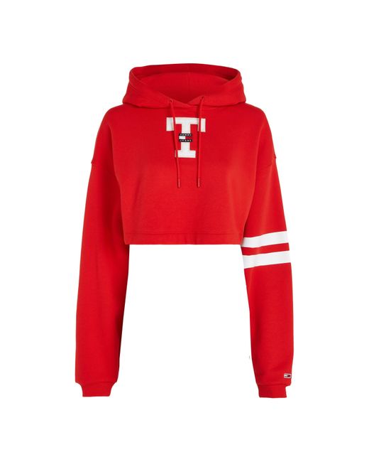 Tommy Hilfiger Red Tjw Sp Crp Letterman Flag Hoodie