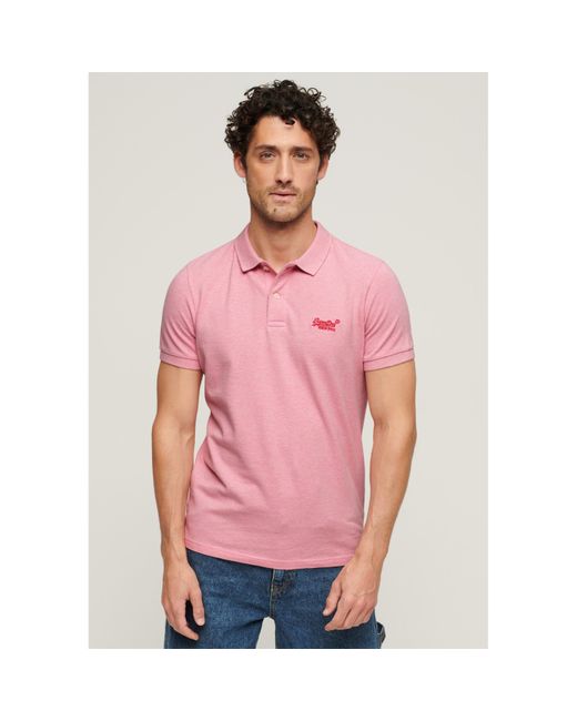 Superdry Core Polo Shirt in Pink for Men Lyst UK