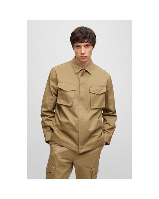 HUGO Natural Efris Overshirt for men