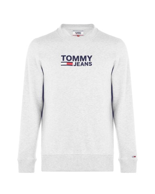 Tommy Hilfiger White Corp Logo Sweatshirt for men