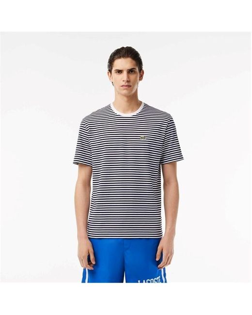 Lacoste Blue Striped T Shirt Junior for men