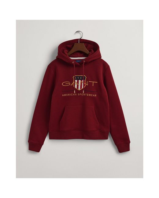 GANT Archive Shield Hoodie in Red Lyst UK