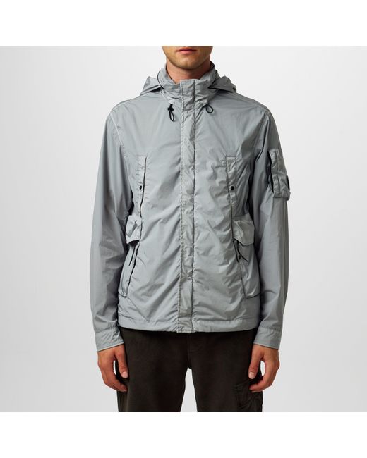 C P Company Gray Nycra R Hooded Short Jacket for men