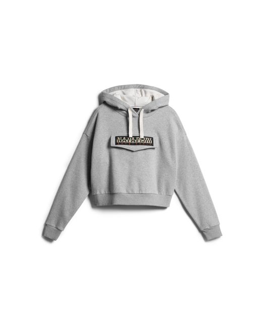 Napapijri Gray Burgee Cropped Hoodie