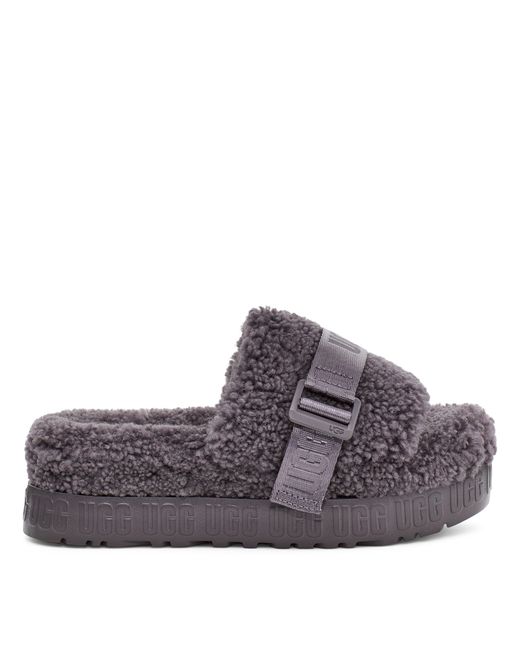 Ugg Gray Fluffita Sliders