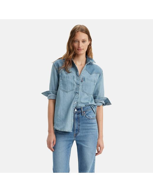 Levi's Blue Teodora Western Shirt Clean Cr