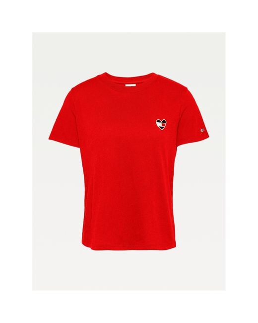 Tommy Hilfiger Red Regular Heart T Shirt