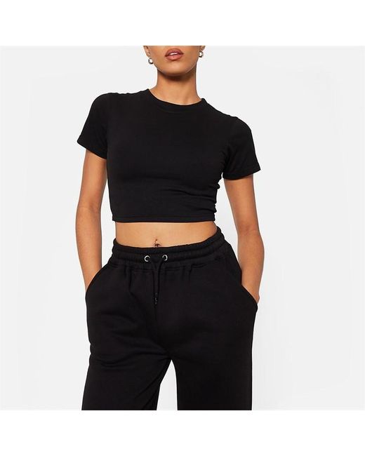 I Saw It First Black Cropped Fitted T Shirt