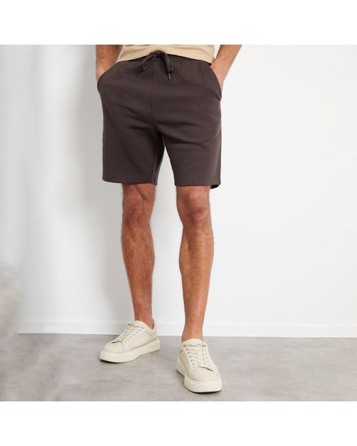 Threadbare Gray Basic Fleece Shorts for men