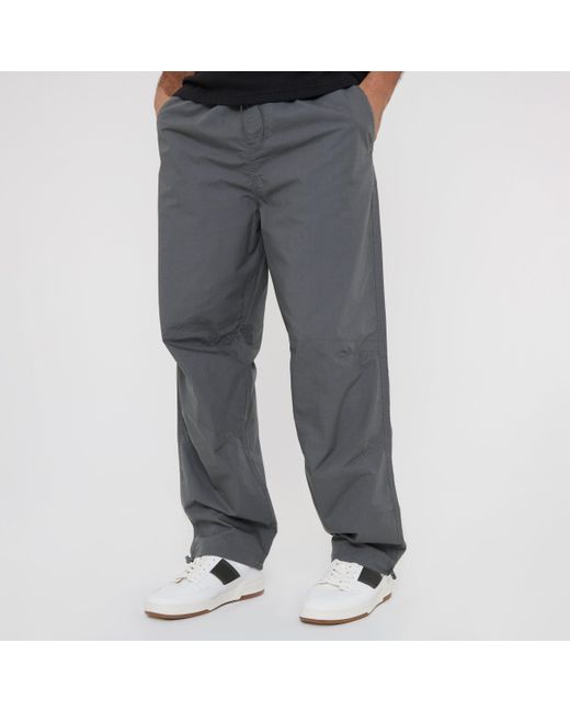 Threadbare Gray Cotton Relaxed Fit Jogger Style Cuffed Trousers for men