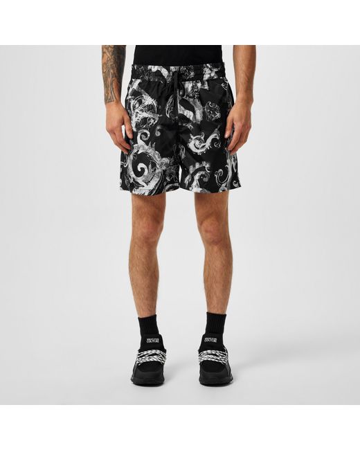 Versace Jeans Couture Black Print Shorts for men