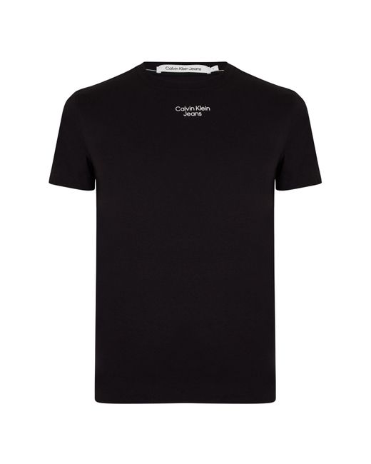 Calvin Klein Black Stacked Logo Tee for men