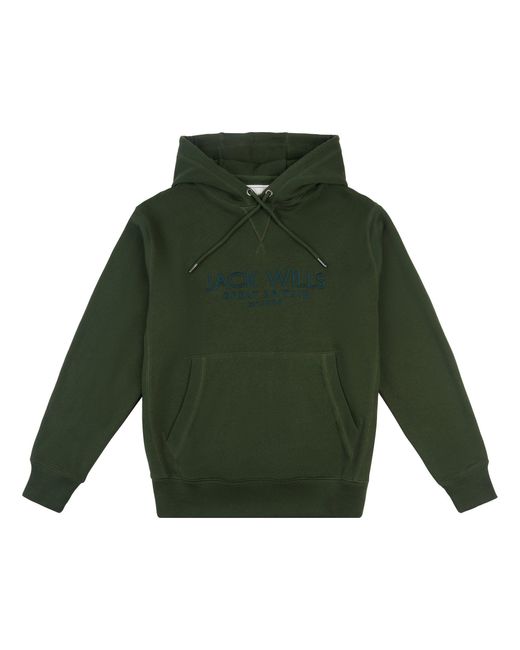 Jack Wills Green Jw Batsford Logo Hoodie for men