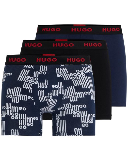 HUGO Blue Boxerbr Trplt Design 10241868 for men